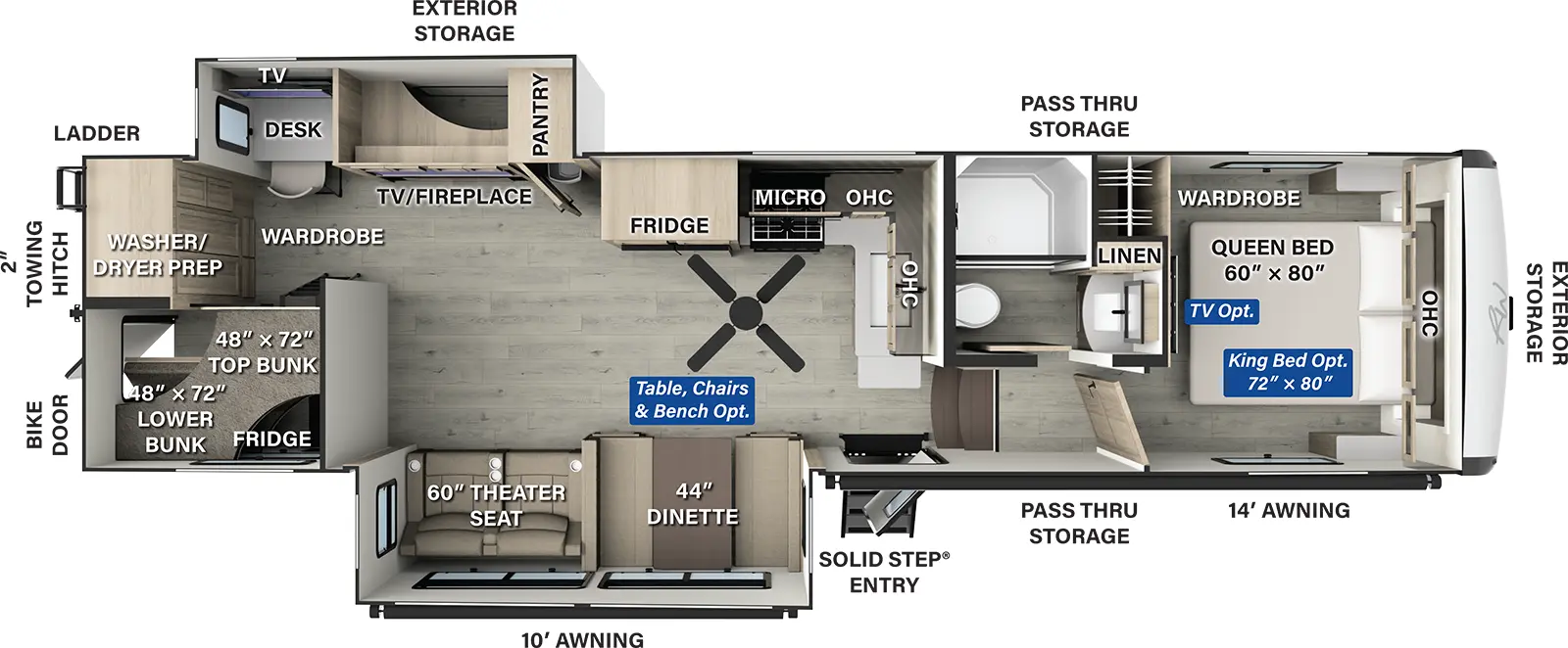 Rockwood Signature Fifth Wheels R378BH Floorplan